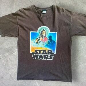 Star Wars Black Kids Short Sleeve Tee with Multicolor Poster Graphic